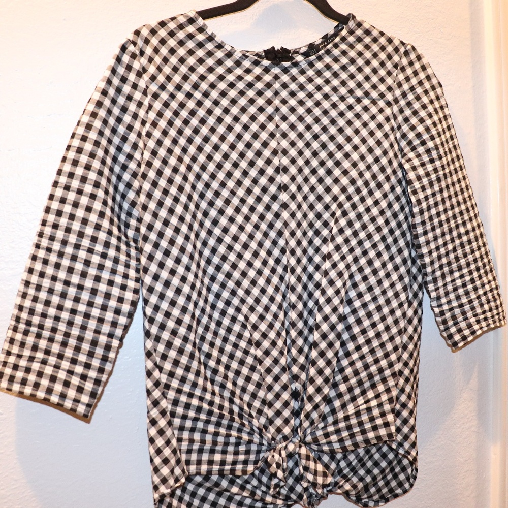 Checkered Blouse From Zara